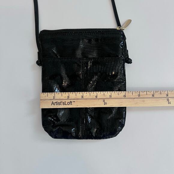 DAWLI HANDBAGS SMALL CROSSBODY BAG GENUINE LEATHER MADE IN THE USA BLACK - Picture 4 of 11